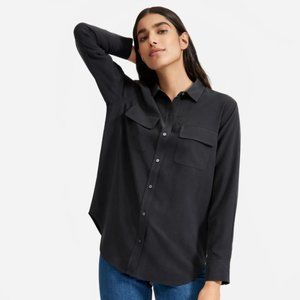 Everlane Silk Black Button Down Shirt